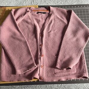 Pink Button-Up Women's Sweater